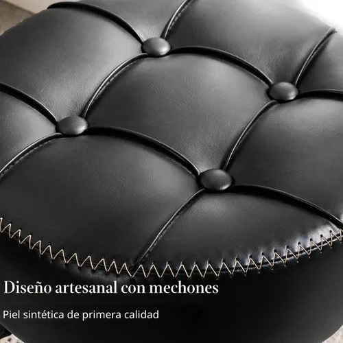 Vista 4 de LUE BONA Taburete de tocador ajustable, silla giratoria de 360° para sala de maquillaje, taburete negro para tocador, pequeños taburetes de tocador