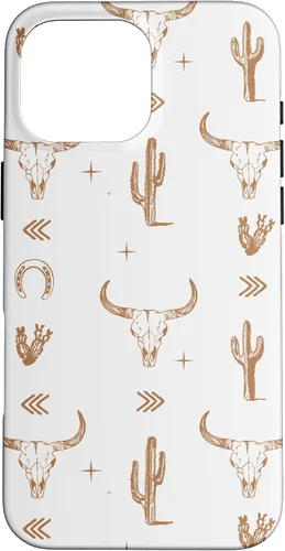 Vista 18 de Funda rústica elegante con diseño de calavera de toro sureño para iPhone 16