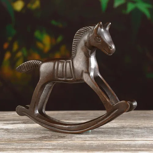 Vista 7 de BRASSTAR Artículos de muebles de caballos mecedores de latón Superficie lisa Meticuloso Patrón decorativo Decoración interior y exterior TQGJPT418