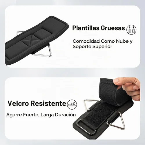 Vista 3 de Wrist Cuffs with D-Ring, Wrist Wraps for Weightlifting with Neoprene Padding, Wrist Straps for Cable Machines Negro brillante