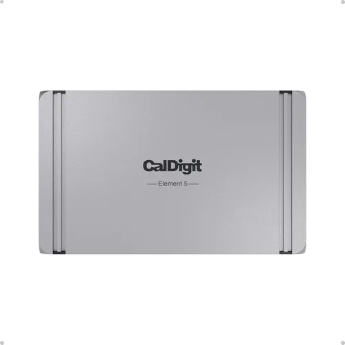 Vista 9 de CalDigit E5 - Hub Thunderbolt 5 Element 5 - 9 puertos, 4x puertos Thunderbolt 5/USB4 v2, 3x USB-A y 2x USB-C de 10 Gb/s, pantallas de 8K individual