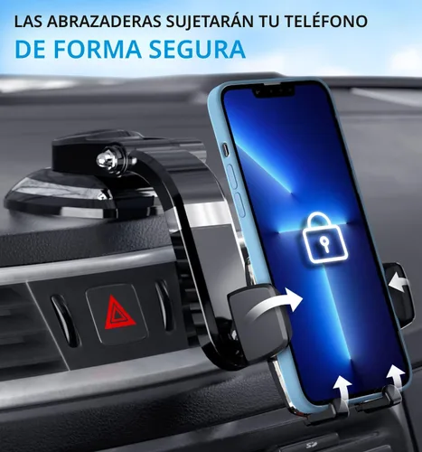 Vista 6 de Bestrix SmartClamp Soporte para Teléfono de Coche Soporte de Teléfono Celular para Tablero de Automóvil Compatible con iPhone 13 12 11 Pro, Xr