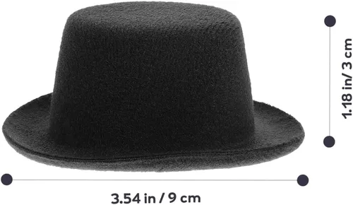 Vista 2 de Sombreros de muñeco de nieve para manualidades, 6 mini topsombreros, 3.54 x 1.18 pulgadas, sombreros de tela en miniatura de Navidad, accesorios