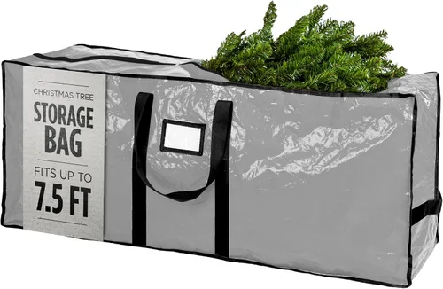 Vista 18 de Bolsa de almacenamiento para árbol de Navidad - Almacena un árbol de Navidad artificial de 7.5 pies, material impermeable duradero, bolsa
