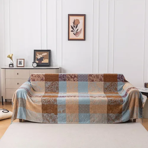Vista 20 de Manta Boho, Manta de Chenilla Jacquard con Borlas para Cama Sofá Silla Suave, Borlas con Flecos Bohemias (Negro, S:60x75)