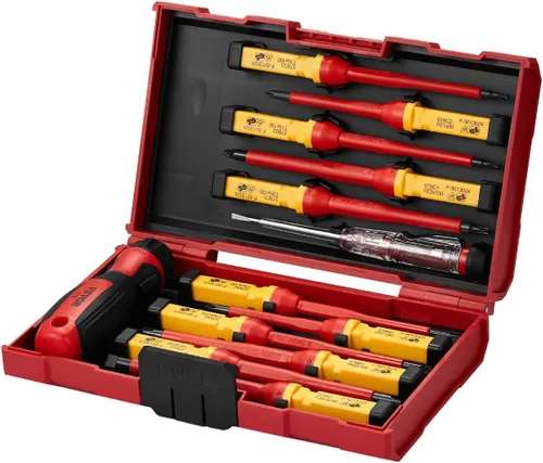 Vista 11 de VEVOR Juego de destornilladores aislados, juego de 50 destornilladores eléctricos profesionales, herramienta eléctrica aislada de 1000 V, con puntas