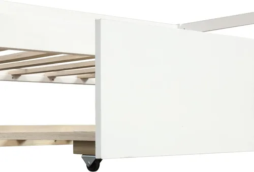 Vista 7 de Harper & Bright Designs Sofá cama convertible de tamaño individual con nido, juego de marco de metal que ahorra espacio en acabado blanco nítido