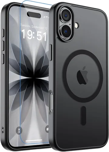 Vista 239 de zapica Funda magnética para iPhone Air, con protector de pantalla de vidrio templado, compatible con MagSafe, translúcida mate, a prueba de golpes