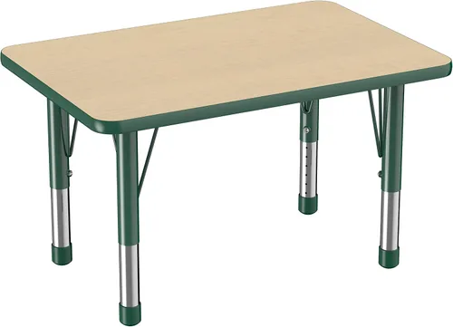 Vista 11 de FDP - Mesa rectangular para actividades escolares y aulas (24 x 36 pulgadas), patas gruesas para niños pequeños, altura ajustable de 15 a 24