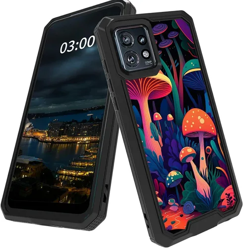 Vista 35 de Funda para Motorola Edge Plus para Moto Edge Plus 2023 con diseño de patrón de mariposa artística a prueba de caídas de policarbonato duro de doble