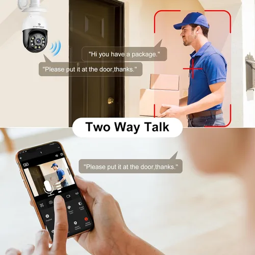 Vista 6 de SYMYNELEC Bombilla de luz para cámara de seguridad al aire libre impermeable 2.5K, enchufe de luz WiFi inalámbrico de 2.4GHz con detección de Solo