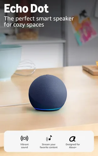 Vista 9 de Amazon Echo Dot: parlante Alexa con sonido vibrante, ideal para dormitorios, comedores y oficinas (carbón)