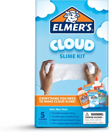 Vista 9 de Elmer's Kit de slime esponjoso, incluye pegamento de color translúcido, pegamento con purpurina, activador de slime esponjoso, 4 unidades, perfecto