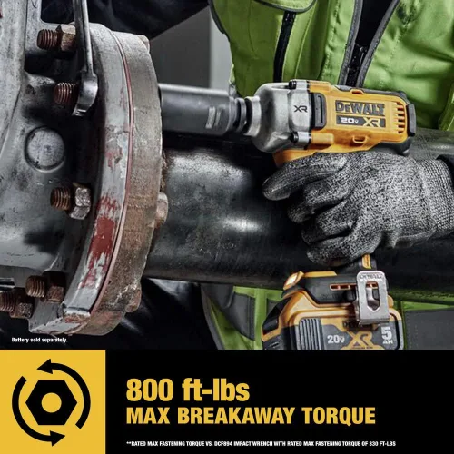 Vista 7 de DEWALT Llave de impacto 20V MAX, inalámbrica, 1/2 pulgada, 2 baterías y cargador incluidos (DCF891P2)