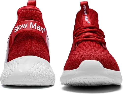 Vista 3 de Slow Man Zapatos de correr para hombre zapatos de caminar para hombre de malla de punto transpirables zapatos deportivos sin cordones cómodos