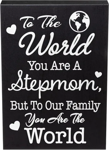 Vista 8 de JennyGems Regalos para madrastra, To the World You Are a Stepmom, But To Our Family You Are the World, regalos para madrastra, regalos