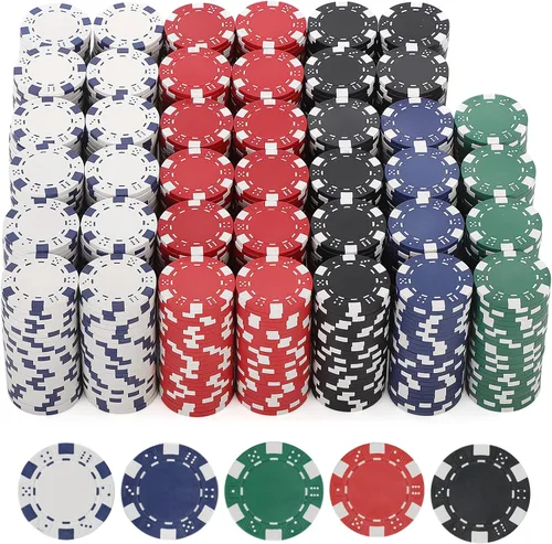 Vista 14 de Fichas de póquer de 11.5 gramos, 100 piezas de fichas de póquer de casino para Texas Hold'em, fichas de blackjack, kit de juegos de póquer