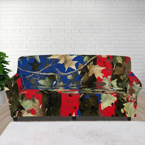 Vista 140 de ZOUTAIRONG Fundas elásticas para sofá con estampado de ramas de camuflaje 3D para sofá, funda para muebles de un solo cojín, decoración del hogar u
