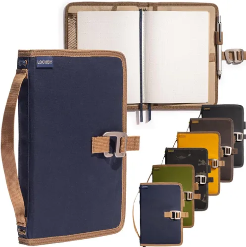 Vista 17 de LOCHBY® Carpeta Field A5 Cubierta de carpeta de 6 anillas Lona encerada resistente al agua Diseño plano Sistema A5 apto para recargar