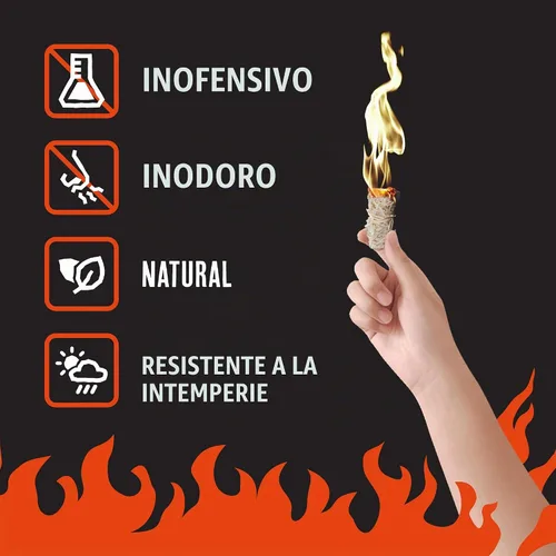 Vista 5 de Arrancadores de fuego, 50 unidades de arrancadores de fuego naturales para parrilla y carbón, iniciadores de fuego para chimenea, hoguera y fogatas
