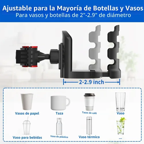 Vista 3 de Soporte de micrófono ajustable para bebidas con soporte de micrófono giratorio de 360°, soporte universal para botella de agua, soporte para taza