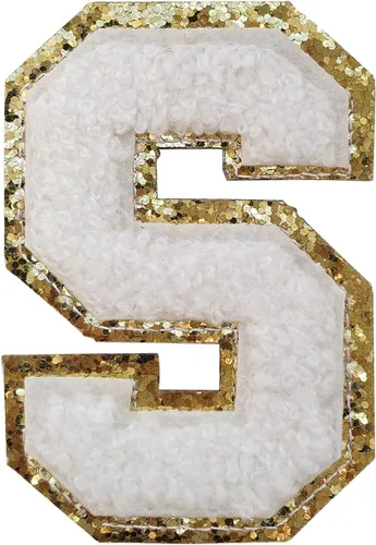 Vista 90 de 3Pcs Letter Patches Varsity Glitters Chenille,SPRT Iron on Blue Letter Patch,Alphabet Cloth Patch for Team Costume Decoration 3.1in Height S