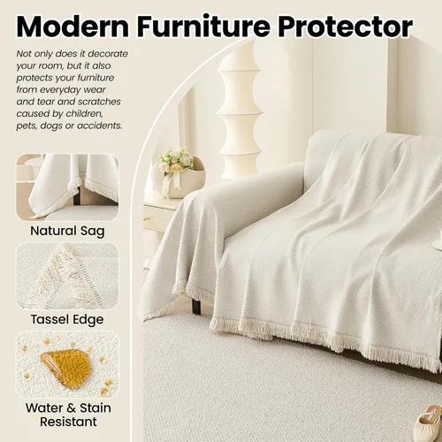 Vista 3 de Funda para Sillón de Sofá de Chenilla Lavable Protector de Muebles Funda para Sofá Reclinable de 1 Pieza Cojín Resistente a Manchas Funda para Silla