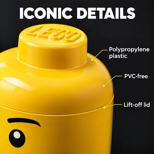 Vista 5 de LEGO - Cabezal de almacenamiento (pequeño), caja de almacenamiento de Amarillo brillante