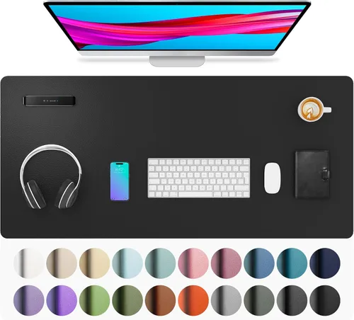 Vista 126 de Aothia - Protector de escritorio de cuero sintético grande, base antideslizante para mouse y superficie para escribir, impermeable, fácil de Agua