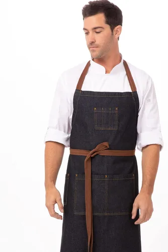 Vista 4 de Chef Works Unisex Memphis Chefs Bib Apron