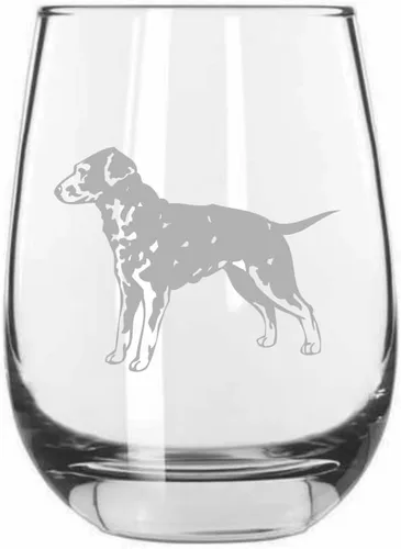 Vista 504 de Shar Pei (chino) - Vaso de vino sin tallo grabado para perro, 15.25 onzas