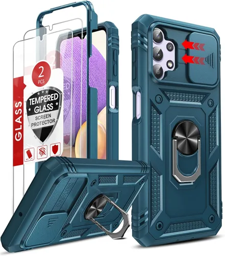 Vista 14 de LeYi Funda compatible con Samsung Galaxy A12: 2 protectores de pantalla para Galaxy A12 con cubierta de cámara deslizante, cubierta de grado militar