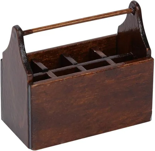 Vista 7 de eecoo - Caja de herramientas para casa de muñecas, caja de herramientas en miniatura de madera, modelo para casa de muñecas 1/12, accesorios con 8