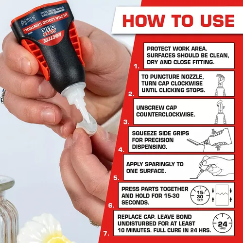 Vista 2 de Loctite Super Glue Ultra Liquid Control, 0.14 fl oz, 1, Botella