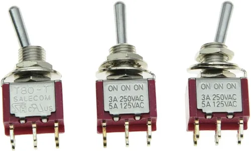 Vista 6 de SALECOM - Interruptor de palanca para guitarra/AMP, DPDT, 6 pines, 3 vías, encendido y encendido sellado