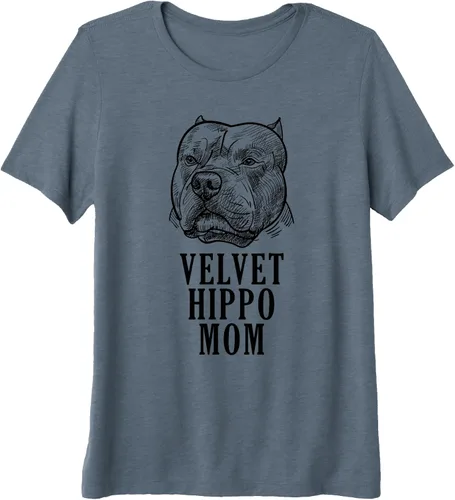 Vista 3 de Velvet Hippo Mom Pitbull Dog Owner American Bully Pitbull - Camiseta prémium, gris, S