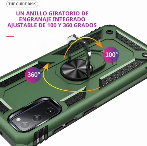 Vista 6 de Yiakeng Funda para Samsung Galaxy S20 FE, funda Galaxy S20 FE 5G con protector de pantalla HD, fundas protectoras de grado militar con anillo