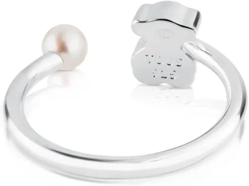 Vista 3 de TOUS Sweet Dolls - Anillo de plata de ley con oso y perla cultivada de agua dulce, 0.2 in