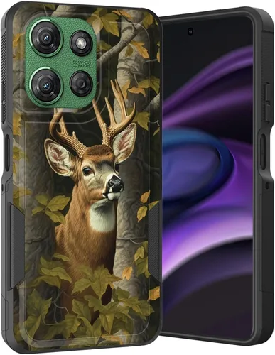 Vista 13 de para Moto G Play 4G 2024, funda de dos capas híbrida resistente y a prueba de golpes, PC duro + silicona suave protectora para Motorola Moto G Play