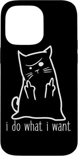 Vista 21 de I Do What I Want Rude Kitty Flipping Bird Middle Finger Gift Case for iPhone 17