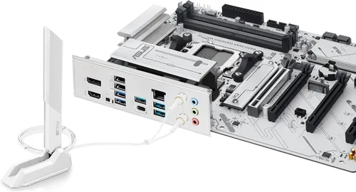 Vista 3 de ASUS B850 MAX Gaming WiFi W - Placa base AMD AM5 ATX, PCB blanco, DDR5, PCIe 5.0 listo, 3X M.2, Wi-Fi 6E, LAN de 2.5 Gb, USB 10 Gbps tipo C