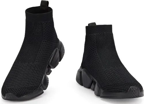 Vista 2 de Santiro Walking Shoes for Men Lightweight High Top Sneakers Breathable Knit Athletic Running Shoes Fashion Gym Sports Shoes