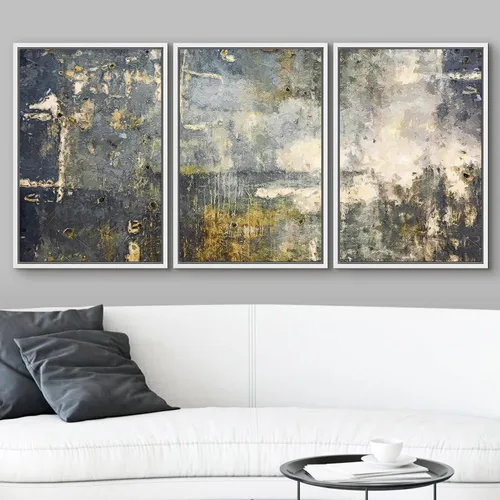 Vista 45 de wall26 Lienzo enmarcado para pared, juego de arte de acuarela pastel, paisaje rural, ilustraciones con formas abstractas, arte moderno, decorativo