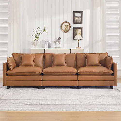 Vista 93 de Sofá modular en forma de nube de 113 pulgadas, sofás de asiento profundo de gran tamaño para sala de estar, sofá modular tapizado de chenilla