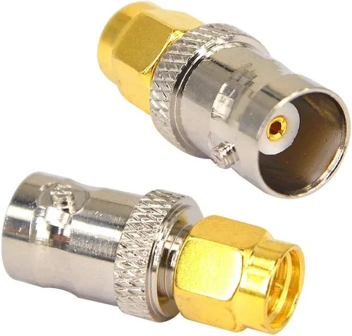 Vista 3 de BNC hembra a SMA macho RF adaptador coaxial BNC a conector de antena SMA coaxial Jack paquete de 2