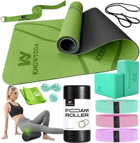 Vista 8 de Kit de inicio de yoga 12 en 1 – El juego de yoga incluye esterilla de yoga, rodillo de espuma, 4 bandas de resistencia, bloques de yoga 2 paquetes