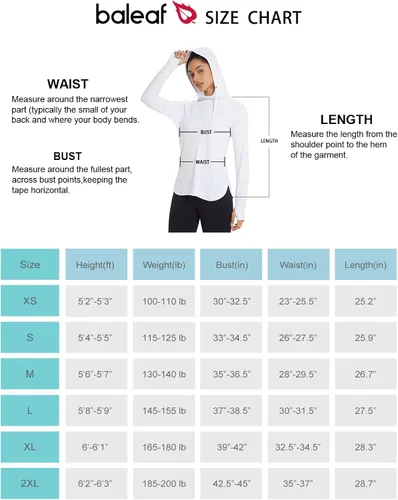 Vista 7 de BALEAF Womens UPF 50 Long Sleeve Hoodie Shirts Sun Protection SPF Hiking Fishing Lightweight Thumbholes Shirt