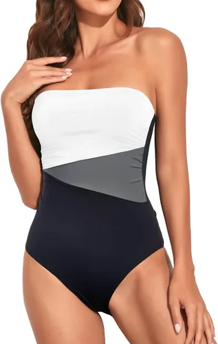 Vista 40 de Holipick Trajes de baño de una pieza con control de abdomen para mujer Azul Gradiente