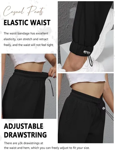 Vista 4 de Aotasely Pants for Women High Waist Straight Leg Sweatpants Pj Pants Jogger Pants Workout Streetwear with Pockets