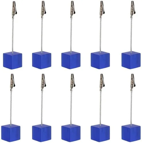 Vista 9 de Xiaoyztan Soporte de clips de notas, soporte de números de mesa de cubo negro, clip de papel para uso en oficina, hogar, soporte de notas